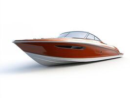 Luxury wooden speedboat showcased with sleek design and elegant lines photo