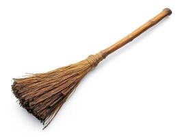 Traditional broom crafted from natural fibers for cleaning purposes photo