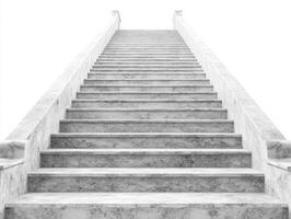 Elegant white marble staircase leading to a bright space photo