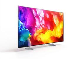 Colorful abstract display on a modern television screen photo