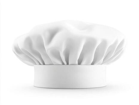 White chef hat used in professional culinary environments photo