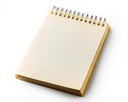 Blank notebook ready for ideas and creativity in a quiet space photo