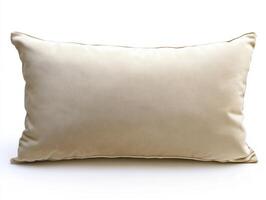 Soft decorative pillow on a white background for home decor photo
