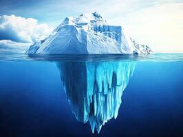Majestic iceberg floating in pristine ocean waters under clear skies photo
