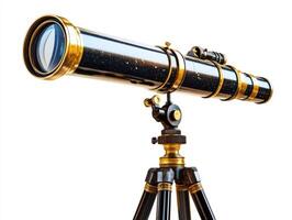 Vintage telescope on tripod showcasing celestial exploration tools photo