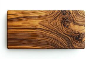 Beautiful wooden cutting board with intricate grain patterns photo