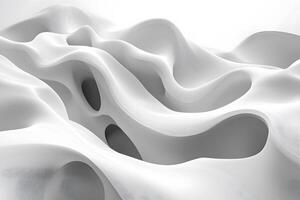 Abstract White Wave Pattern Modern Minimalist 3D Design for Artistic Backgrounds photo