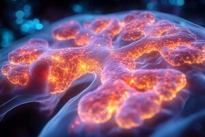 Neural Network Concept with Glowing Synapses Abstract Digital Illustration photo