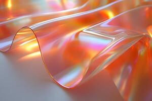 Iridescent Wave Patterns on Glossy Surface for Abstract Art and Design Inspiration photo