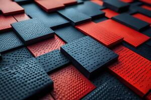 Abstract Red and Black Geometric Pattern - Modern Design for Background or Print photo