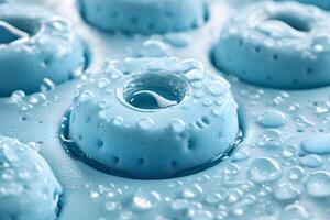 Abstract Blue Foam with Water Droplets - Unique Texture Background for Creative Design photo