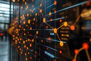 Futuristic Data Network Visualization with Dynamic Technology Elements photo