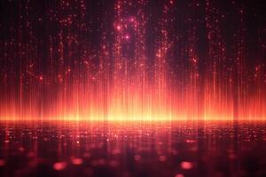 Abstract Red Light Particles and Reflections for Futuristic Tech Background Design photo