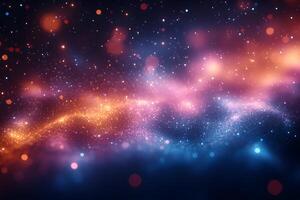 Cosmic Nebula with Vibrant Colors and Glowing Particles for Abstract Design and Science Themes photo