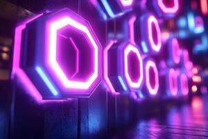 Futuristic Neon Geometric Patterns Background for Digital Design Use photo
