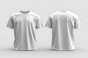 Plain White T-Shirt Design Mockup for Apparel Branding and Print photo