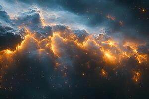 Cosmic Nebula Illumination in Galactic Cloudscape for Space Enthusiasts and Educators photo