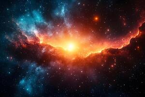 Cosmic Nebula and Starfield Outer Space Themed Background for Digital Use photo