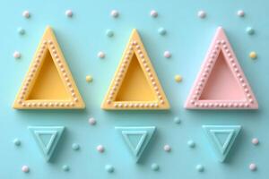 Geometric Pastel Design with Triangles and Dots for Modern Decor or Graphic Design photo