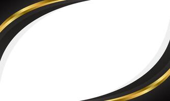 Elegant Black and Gold Abstract Curve Background. Modern border and frame design vector