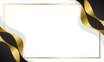 Abstract Modern black and gold frame background. design vector