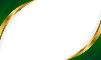 Elegant Green and Gold Abstract Curve Background vector