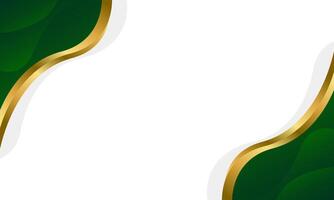 Abstract Green and Gold Wave Background, Simple elegant design vector