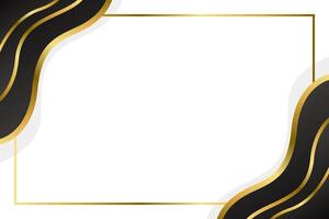 Elegant Black and Gold Abstract Wave Background. Modern border and frame design vector
