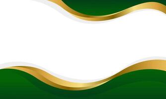 Elegant Green and Gold Abstract Wave Background vector