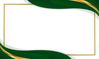 Elegant Green and Gold Abstract Wave Background. Abstract Modern border and frame design vector