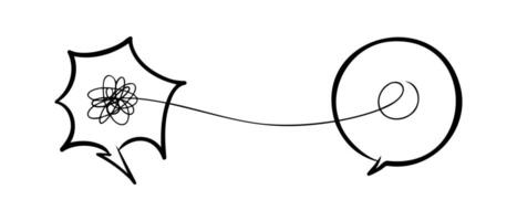 Symbol of two-way communication between problems and problem solving ideas vector