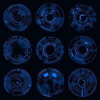 Set tech circle , HUD futuristic frame technology. Technology Hi-tech element vector
