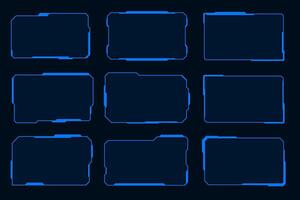 HUD element blue frame technology futuristic interface vector