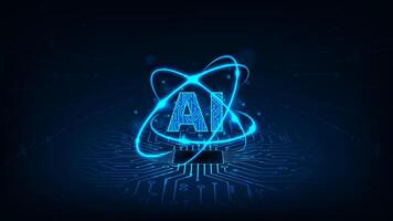 Microchip processor Artificial intelligence futuristic digital technology concept. Technology abstract background. vector