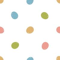 Happy Easter seamless pattern. Spring seamless pattern with colored eggs. Flat background. For card, posters, banners, printing on the pack, clothes, fabric, wallpaper, textile dishes. vector