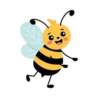 Honey bee looking for honey. illustration vector