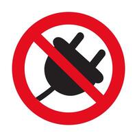 Prohibition sign. No socket plug. design. Illustration on white background. vector