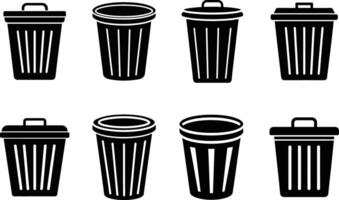 Trash can icon set vector