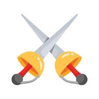Modern 3d style icon showing fencing swords vector