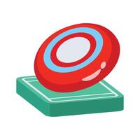 Ready to use 3d style icon of frisbee disc vector