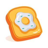 Modern 3d style icon showing an egg toast vector