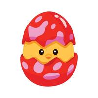 An editable 3d style icon of cracked eggshell vector