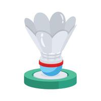 An editable 3d style icon showing badminton shuttlecock vector