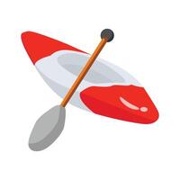 Check out our trendy 3d style icon of canoe with oar vector