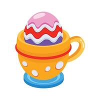 Check out 3d style icon of egg cup vector