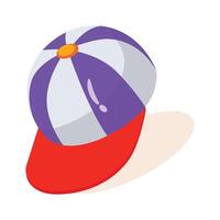 A customizable 3d style icon denoting p cap vector