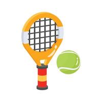 Visually engaging 3d style icon of tennis racket with ball vector