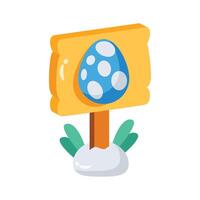 An editable 3d style icon of easter board vector