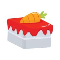 Carrot cake icon designed in 3d style vector