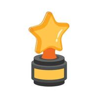 An editable 3d style icon showing star trophy vector
